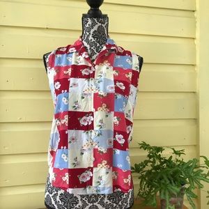 Sold🍯5/$15 vintage 1980’s Preppy Patchwork Quilt look country chic